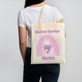 Boston Terrier Mama Cute Rainbow Paw Heart Shape Canvas Tote Bag, trending gift