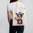 Boston Terrier Puppy Dog Holds His American Flag 4th Of July Canvas Tote Bag, American Boston Terrier Gifts, Boston Terrier 4th Of July Gifts, trending gift