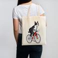 Boston Terrier Riding Bicycle Cute Bostie Biker Raglan Baseball Tee Canvas Tote Bag, Boston Terrier Riding Gifts, trending gift