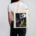 Boston Terrier Selfie Full Moon Flying Witch Halloween Dog Canvas Tote Bag, Boston Terrier Halloween Gifts, trending gift