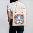 Boston Terrier Sugar Skull Dog Day Of The Dead Canvas Tote Bag, trending gift