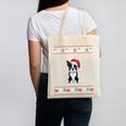 Boston Terrier Wearing Santa Hat Ugly Xmas Dog Lovers Canvas Tote Bag, trending gift