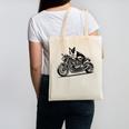 Cool Boston Terrier Riding a Motorcycle Biker Dog Lover For Men Women Kids Canvas Tote Bag, Boston Terrier Riding Gifts, trending gift