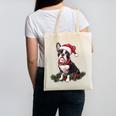 Cute Boston Terrier Dog Christmas Merry X-Mas Graphic Canvas Tote Bag, Boston Terrier Christmas Gifts, trending gift