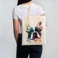 Cute Boston Terrier Puppy Dog Art Lover Unique Painting For Men Women Kids Canvas Tote Bag, trending gift