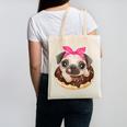 Cute Pug Shirt Donut Girls Dog Canvas Tote Bag, trending gift