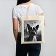 Dog Mom Dad Alien Selfie Boston Terrier UFO For Men Women Canvas Tote Bag, Couple Gifts, Mom Gifts, Boston Terrier Dad Gifts, Boston Terrier Mom Gifts, trending gift