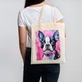 Dog Pink Boston Terrier Canvas Tote Bag, trending gift