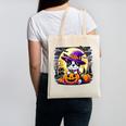 Halloween Boston Terrier Dog Breed With Jack O' Lantern Art Canvas Tote Bag, Boston Terrier Halloween Gifts, trending gift