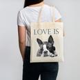 Love Is Boston Terrier Bostie Canvas Tote Bag, trending gift
