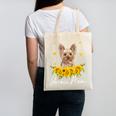 Sunflower Yorkie Mom Dog Lover Canvas Tote Bag, Couple Gifts, Mom Gifts, trending gift