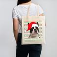 Ugly Xmas Sweater Santa Boston Terrier Dog Christmas For Men Women Kids Canvas Tote Bag, Boston Terrier Christmas Gifts, trending gift