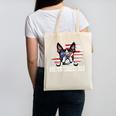 Vintage Boston Terrier Dad American Flag Father's Day Canvas Tote Bag, Couple Gifts, Boston Terrier Dad Gifts, American Boston Terrier Gifts, trending gift