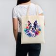 Watercolor Floral Boston Terrier Mama Dog Lover Mother's Day Canvas Tote Bag, trending gift