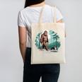 Whimsical Forest Adventures Sasquatch Bigfoot Walking Boston Terrier Dog Lovers Canvas Tote Bag, trending gift