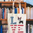4th Of July Decor Patriotic LOVE Boston Terrier USA Flag Canvas Tote Bag, Patriotic Boston Terrier Tote Bags, Boston Terrier 4th Of July Tote Bags, funny gift