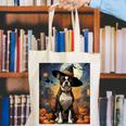 Aesthetic Halloween Boston Terrier Dog Witch Pumpkin For Men Women Kids Canvas Tote Bag, Boston Terrier Halloween Tote Bags, funny gift