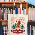 Boston Terrier My Christmas Spirit Dog Santa Claus X-Mas Canvas Tote Bag, Boston Terrier Christmas Tote Bags, funny gift