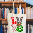 Boston Terrier Christmas Tree Lights Santa Dog Xmas For Men Women Kids Canvas Tote Bag, Boston Terrier Christmas Tote Bags, funny gift