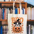 Boston Terrier Costume On Pumpkin Halloween Boston Terrier Canvas Tote Bag, Boston Terrier Halloween Tote Bags, funny gift