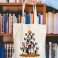 Boston Terrier Dog Christmas Tree Santa Hat Xmas Pajama Men Women Kids Canvas Tote Bag, Boston Terrier Christmas Tote Bags, funny gift