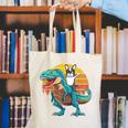 Boston Terrier Dog Riding Dinosaur T Rex Boys Canvas Tote Bag, Boston Terrier Riding Tote Bags, funny gift