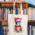 Boston Terrier Dog Ugly Christmas Dog Xmas For Men Women Kids Canvas Tote Bag, Boston Terrier Christmas Tote Bags, funny gift