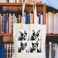 Boston Terrier Dogs With Sunglasses Photo Pets Meme Canvas Tote Bag, funny gift