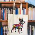 Boston Terrier Floral Vintage Dog Mom Distressed Men Women Kids Canvas Tote Bag, Boston Terrier Mom Tote Bags, funny gift
