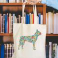 Boston Terrier Flower Silhouette Floral Dog Men Women Girls Kids Canvas Tote Bag, funny gift