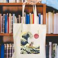 Boston Terrier Japanese Kanagawa Wave Surf Dog Canvas Tote Bag, funny gift