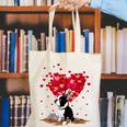 Boston Terrier Lover Heart Shape Boston Terrier Valentine Canvas Tote Bag, funny gift