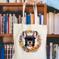 Boston Terrier Mom Floral Bostie Dog Lover Flowers Cute Canvas Tote Bag, Boston Terrier Mom Tote Bags, funny gift