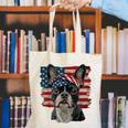 Boston Terrier Patriotic 4th Of July USA American Flag Canvas Tote Bag, Patriotic Boston Terrier Tote Bags, American Boston Terrier Tote Bags, Boston Terrier 4th Of July Tote Bags, funny gift