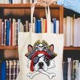 Boston Terrier Pirate T Shirt Jolly Roger Crossbones Skull Canvas Tote Bag, funny gift