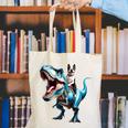 Boston Terrier Riding T-Rex Dinosaur Dog Lover Canvas Tote Bag, Boston Terrier Riding Tote Bags, funny gift