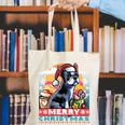 Boston Terrier Santa Claus Coffee Mug Merry Christmas Dogs Canvas Tote Bag, Boston Terrier Christmas Tote Bags, funny gift