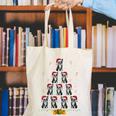 Boston Terrier Santa Hat Xmas Light Men Women Christmas Tree Canvas Tote Bag, Boston Terrier Christmas Tote Bags, funny gift