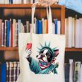 Boston Terrier Selfie Statue Of Liberty 4th Of July American Canvas Tote Bag, American Boston Terrier Tote Bags, Boston Terrier 4th Of July Tote Bags, funny gift