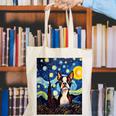 Boston Terrier Starry Night Van Gogh Art Canvas Tote Bag, funny gift