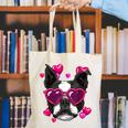 Boston Terrier Valentines Day Shirt Heart Dog Lover Canvas Tote Bag, funny gift