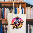 Boston Terrier Wearing A Cowboy Hat On T-Rex Canvas Tote Bag, funny gift
