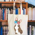 Brindle Boston Terrier Dog Patriotic Shirt USA Flag Canvas Tote Bag, Patriotic Boston Terrier Tote Bags, funny gift