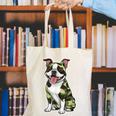Camo Boston Terrier Pet Owner Camouflage Dog Lover Canvas Tote Bag, funny gift