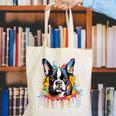 Colorful Boston Terrier Dog For Men Women Kids Canvas Tote Bag, funny gift