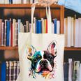Cute Boston Terrier Puppy Dog Art Lover Unique Painting For Men Women Kids Canvas Tote Bag, funny gift