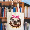Cute Pug Shirt Donut Girls Dog Canvas Tote Bag, funny gift