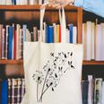 Dandelion Boston Terrier Flower Floral Bostie Tree Canvas Tote Bag, funny gift
