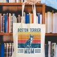 Dog Boston Terrier Mom Vintage Boston Terrier Mom Canvas Tote Bag, Boston Terrier Mom Tote Bags, funny gift