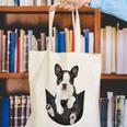 Dog Lovers Boston Terrier In Pocket Dog Face For Men Women Kids Canvas Tote Bag, funny gift